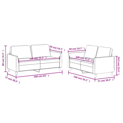Set di Divani 2 pz con Cuscini cappuccino in Similpelle | homemem39
