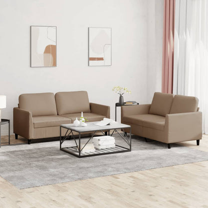 Set di Divani 2 pz con Cuscini cappuccino in Similpelle | homemem39