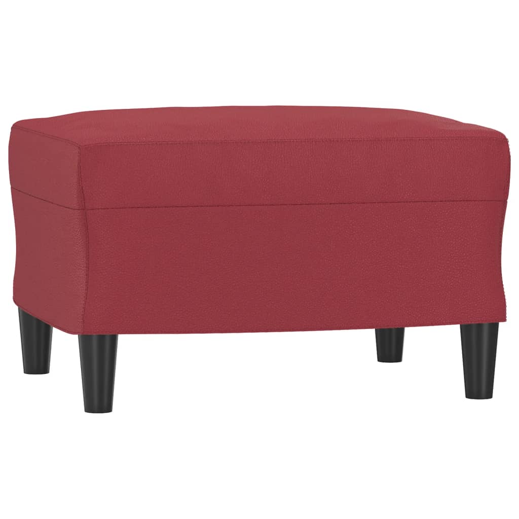 Set di Divani 3 pz con Cuscini Rosso Vino in Similpelle | homemem39
