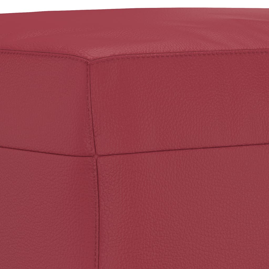 Set di Divani 3 pz con Cuscini Rosso Vino in Similpelle | homemem39