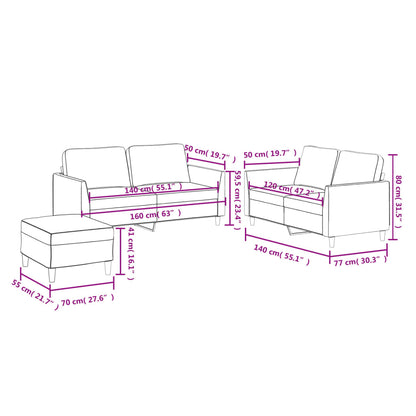 Set di Divani 3 pz con Cuscini cappuccino in Similpelle - homemem39