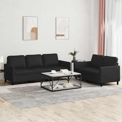Set di Divani 2 pz con Cuscini Nero in Similpelle | homemem39