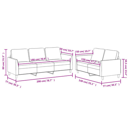 Set di Divani 2 pz con Cuscini Grigio in Similpelle - homemem39