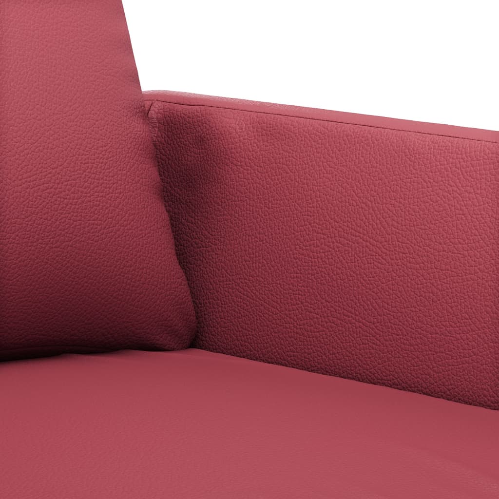 Set di Divani 2 pz con Cuscini Rosso Vino in Similpelle | homemem39