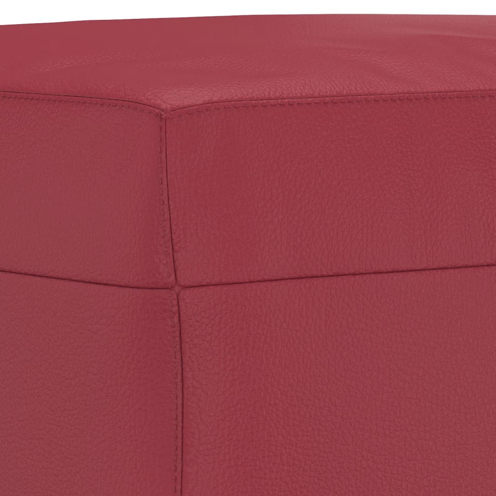 Set di Divani 3 pz con Cuscini Rosso Vino in Similpelle | homemem39