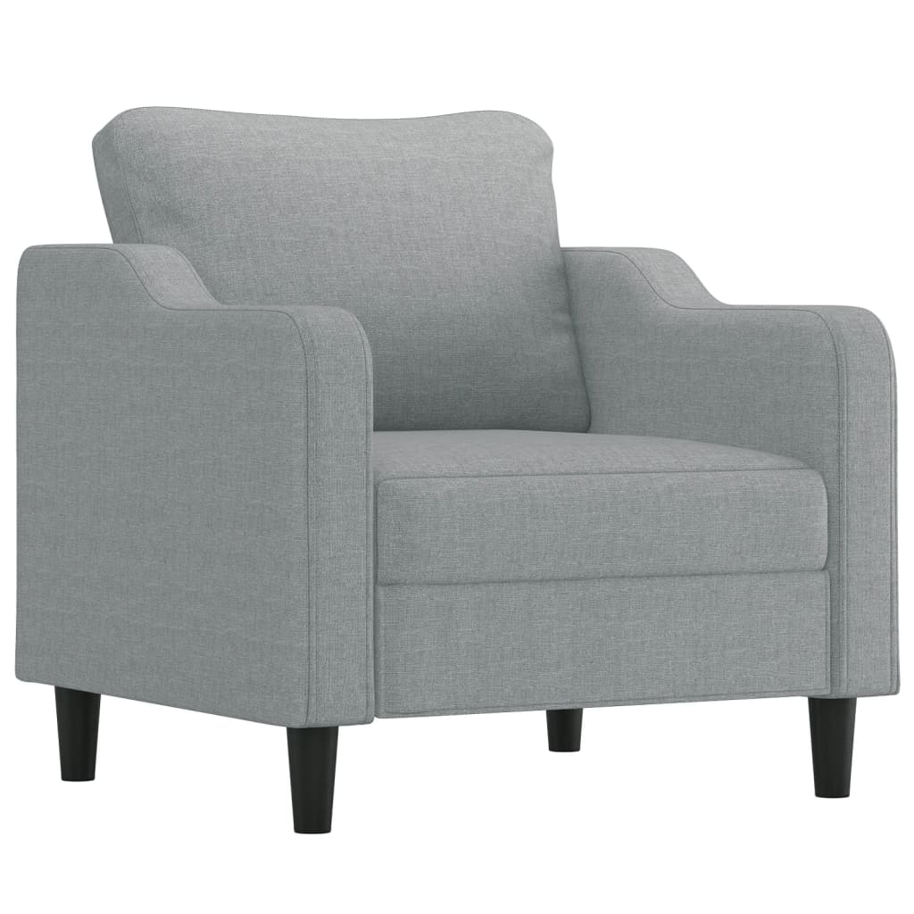 Set di Divani 3 pz con Cuscini Grigio Chiaro in Tessuto | homemem39