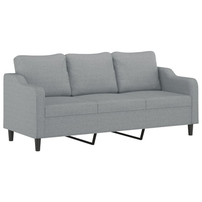 Set di Divani 3 pz con Cuscini Grigio Chiaro in Tessuto | homemem39