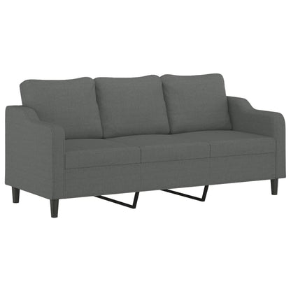Set di Divani 3 pz con Cuscini Grigio Scuro in Tessuto | homemem39