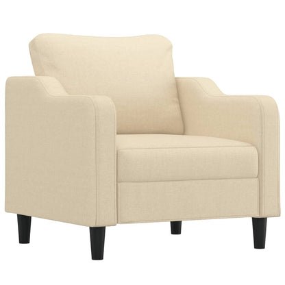 Set di Divani 3 pz con Cuscini Crema in Tessuto | homemem39