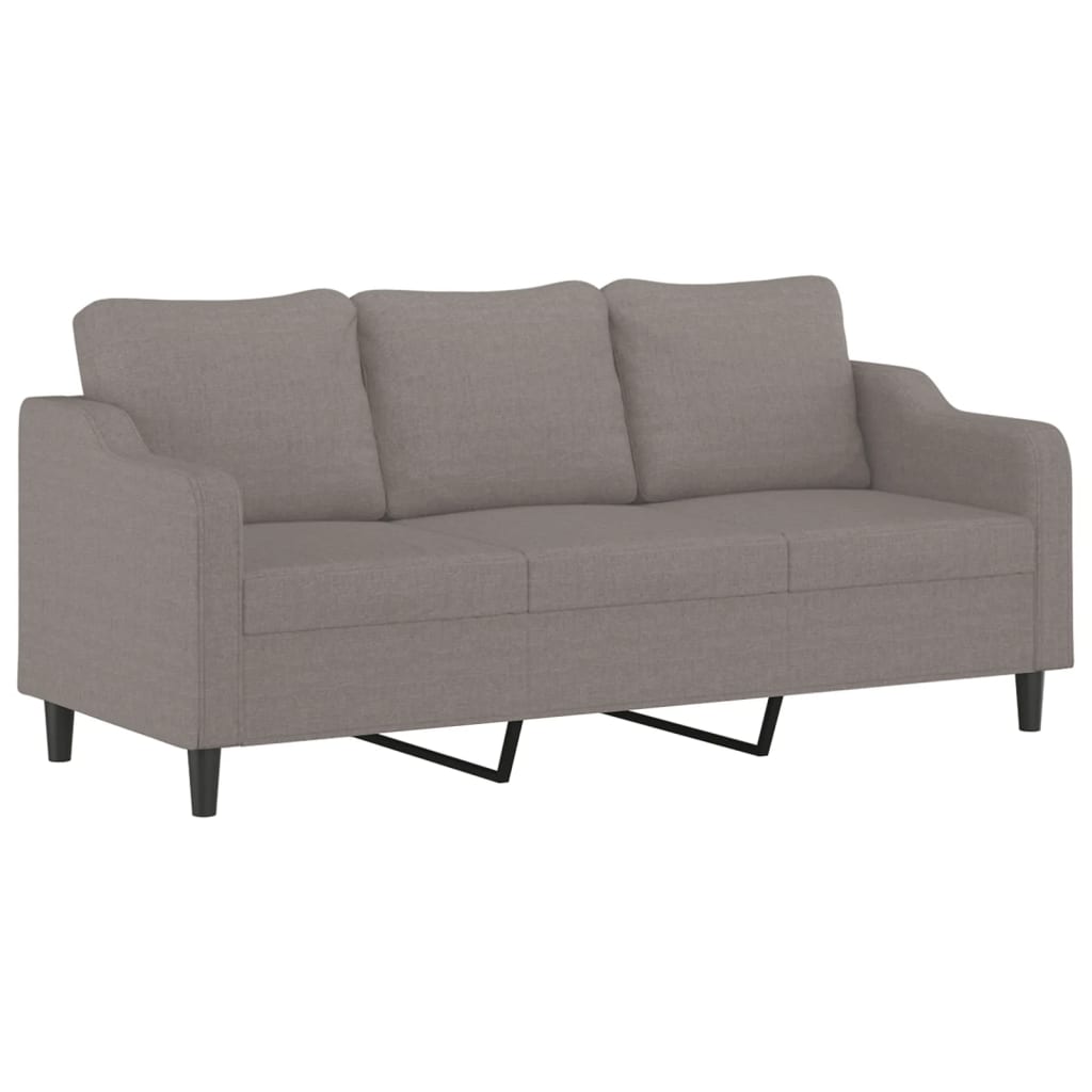 Set di Divani 3 pz con Cuscini Tortora in Tessuto | homemem39