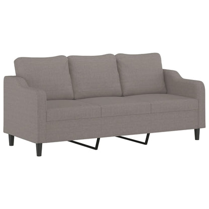 Set di Divani 3 pz con Cuscini Tortora in Tessuto | homemem39