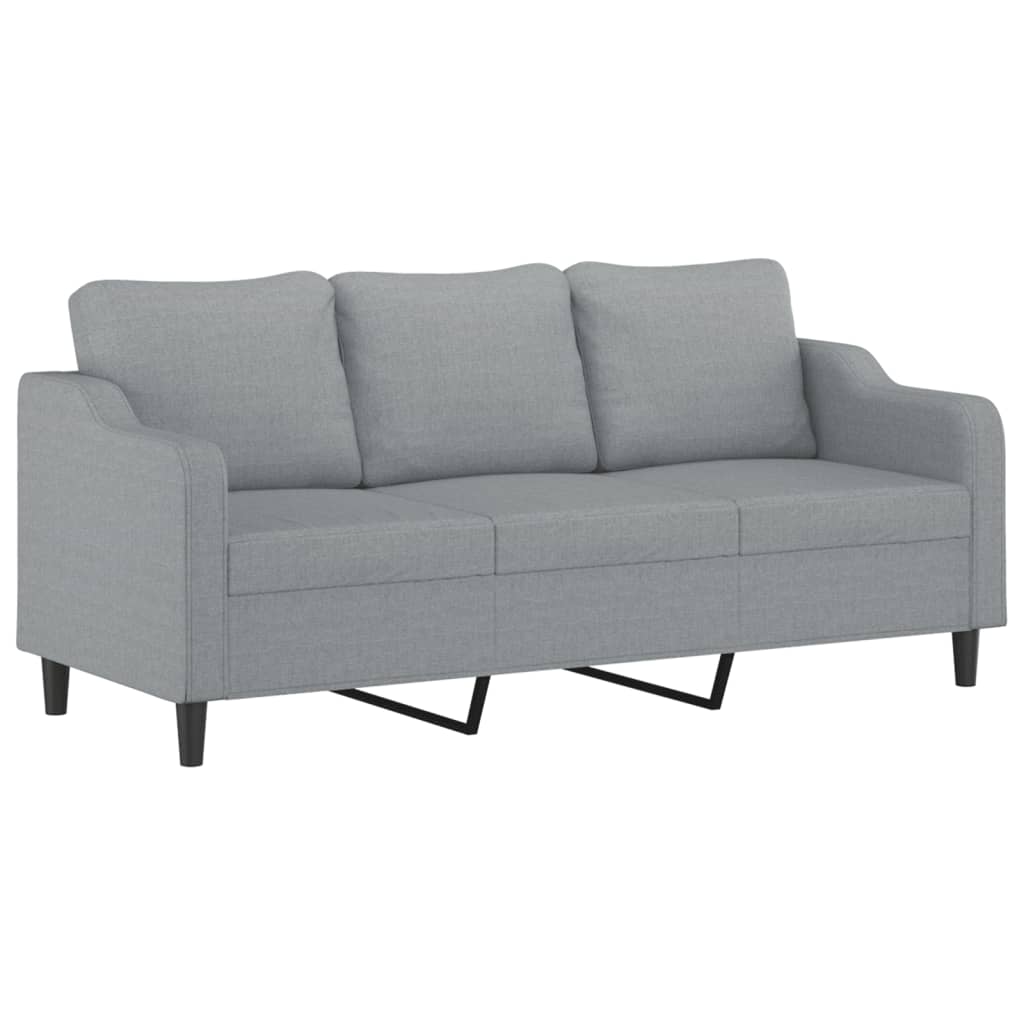 Set di Divani 4 pz con Cuscini Grigio Chiaro in Tessuto | homemem39