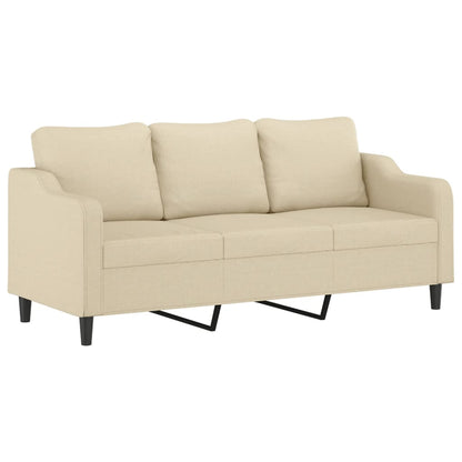 Set di Divani 4 pz con Cuscini Crema in Tessuto | homemem39