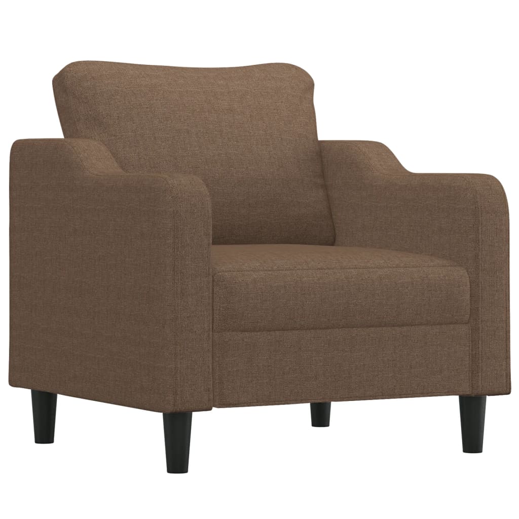 Set di Divani 4 pz con Cuscini Marrone in Tessuto | homemem39