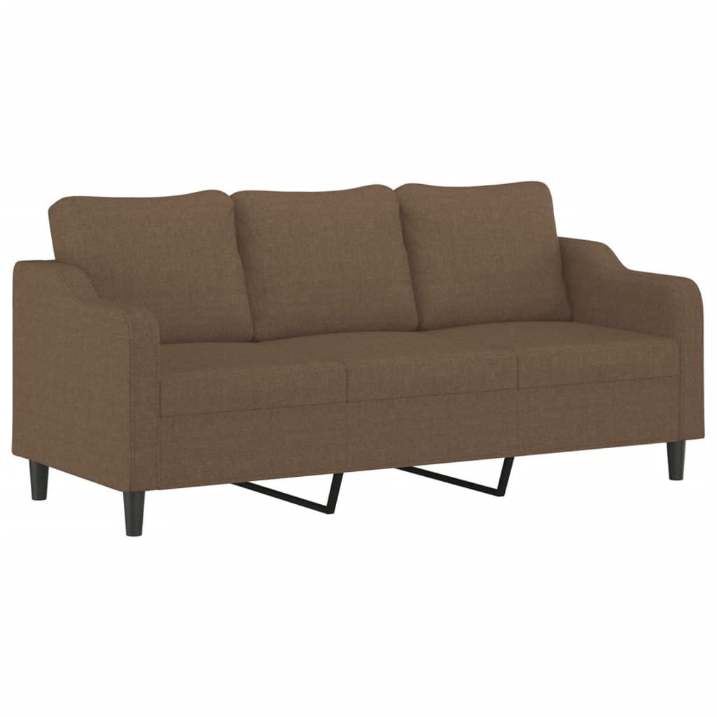 Set di Divani 4 pz con Cuscini Marrone in Tessuto | homemem39