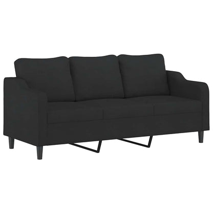 Set di Divani 4 pz con Cuscini Nero in Tessuto | homemem39