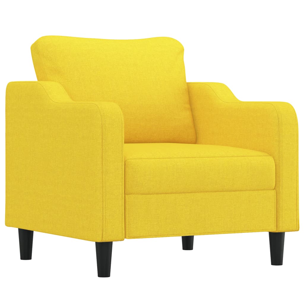 Set di Divani 4 pz con Cuscini Giallo Chiaro in Tessuto | homemem39