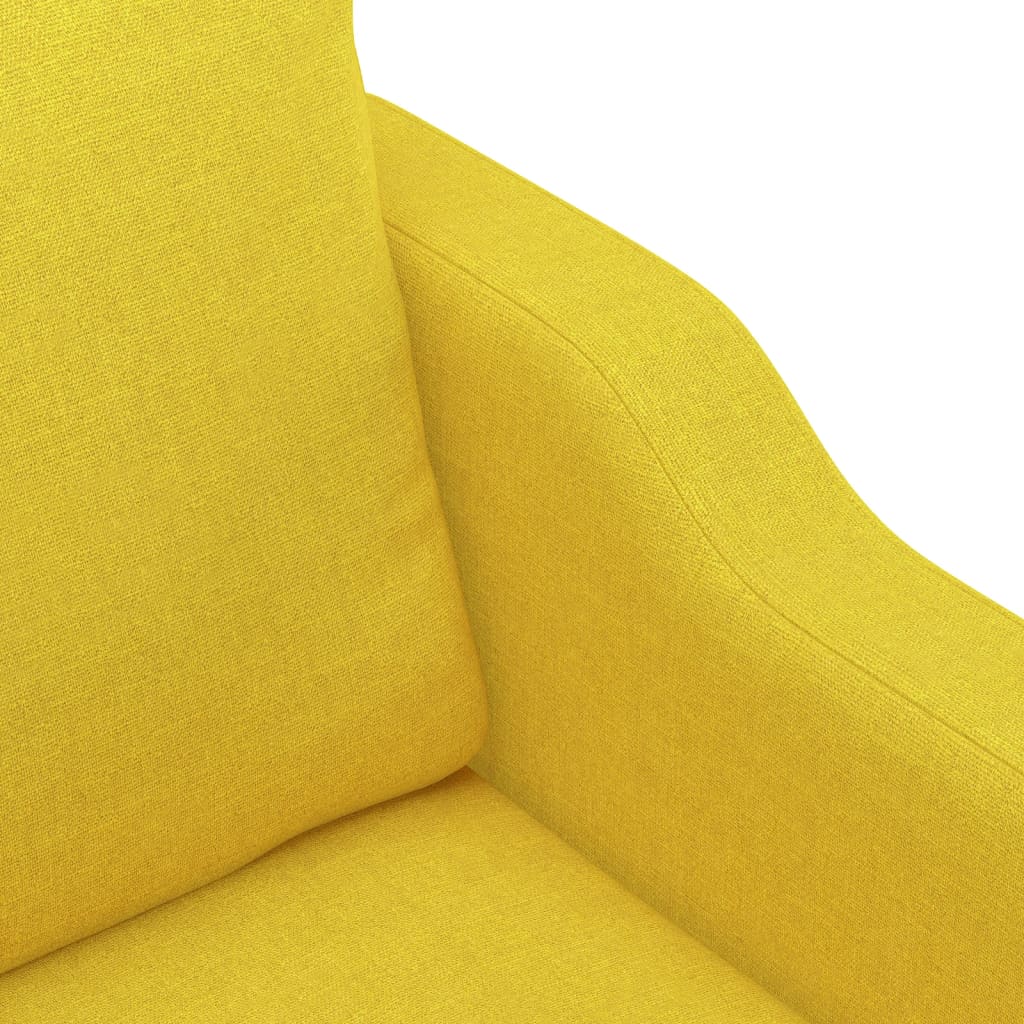 Set di Divani 4 pz con Cuscini Giallo Chiaro in Tessuto | homemem39