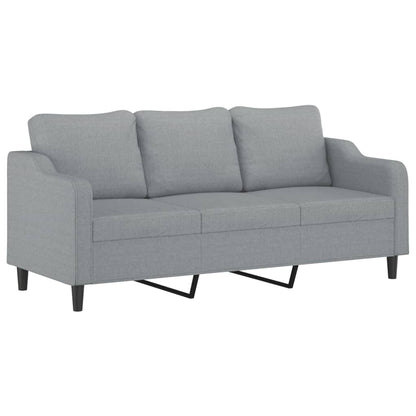 Set Divani 3 pz con Cuscini Grigio Chiaro in Tessuto | homemem39