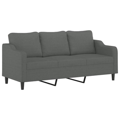 Set di Divani 3 pz con Cuscini Grigio Scuro in Tessuto | homemem39