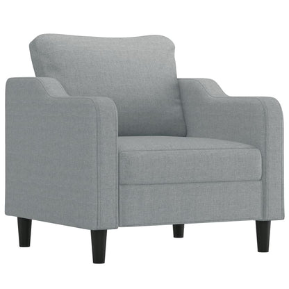 Set Divani 4 pz con Cuscini Grigio Chiaro in Tessuto