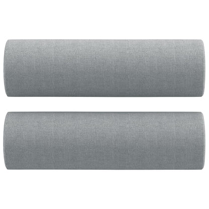 Set Divani 4 pz con Cuscini Grigio Chiaro in Tessuto