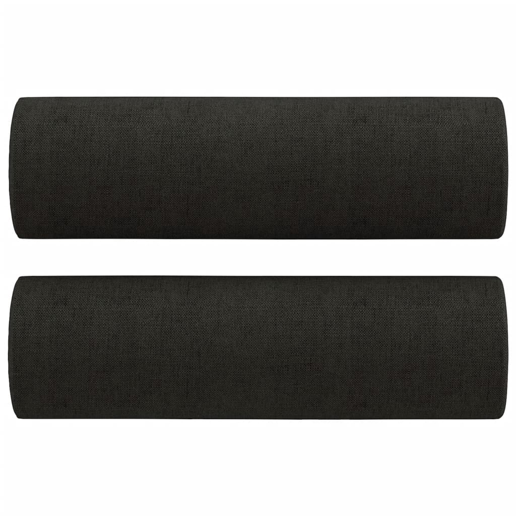 Set Divani 4 pz con Cuscini Nero in Tessuto