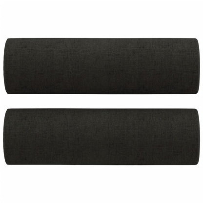 Set Divani 4 pz con Cuscini Nero in Tessuto