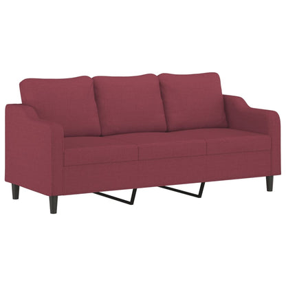 Set di Divani 4 pz con Cuscini Rosso Vino in Tessuto | homemem39