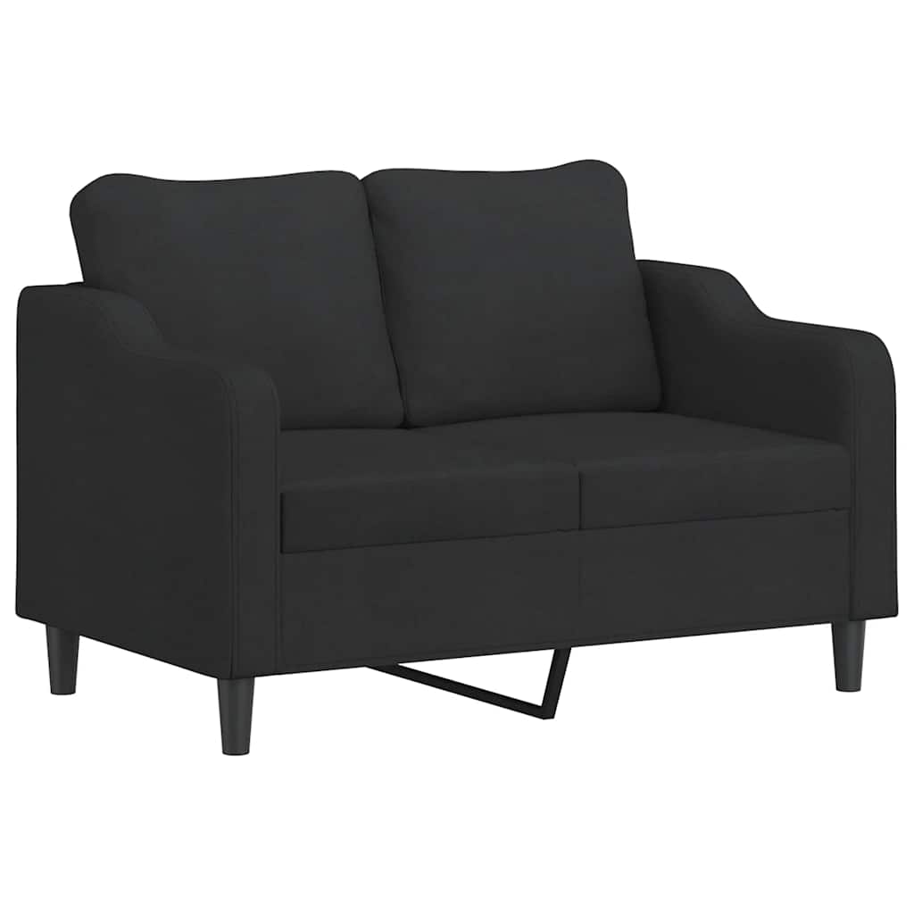 Set di Divani 2 pz con Cuscini Nero in Tessuto | homemem39