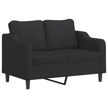 Set di Divani 2 pz con Cuscini Nero in Tessuto | homemem39