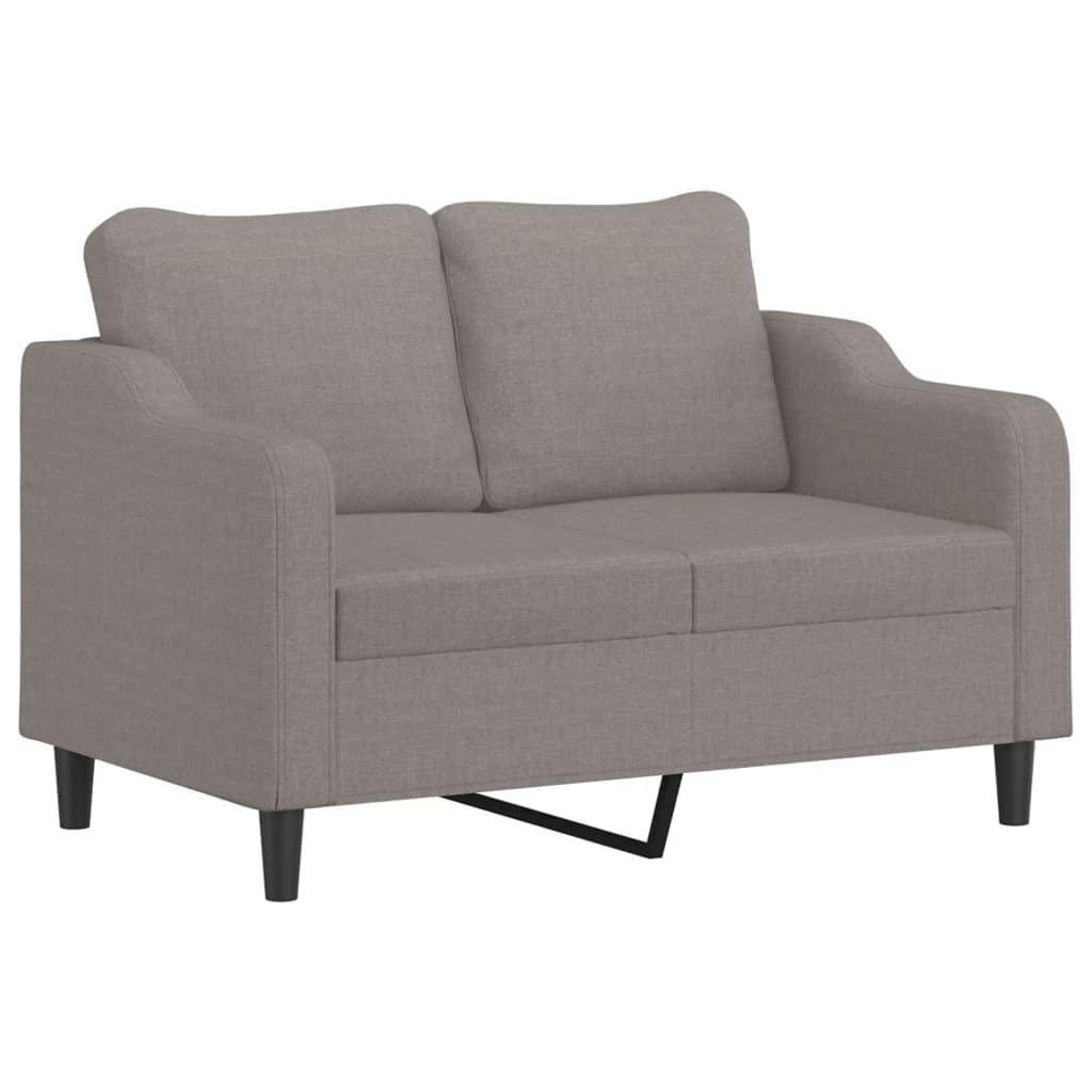 Set di Divani 2 pz con Cuscini Tortora in Tessuto | homemem39