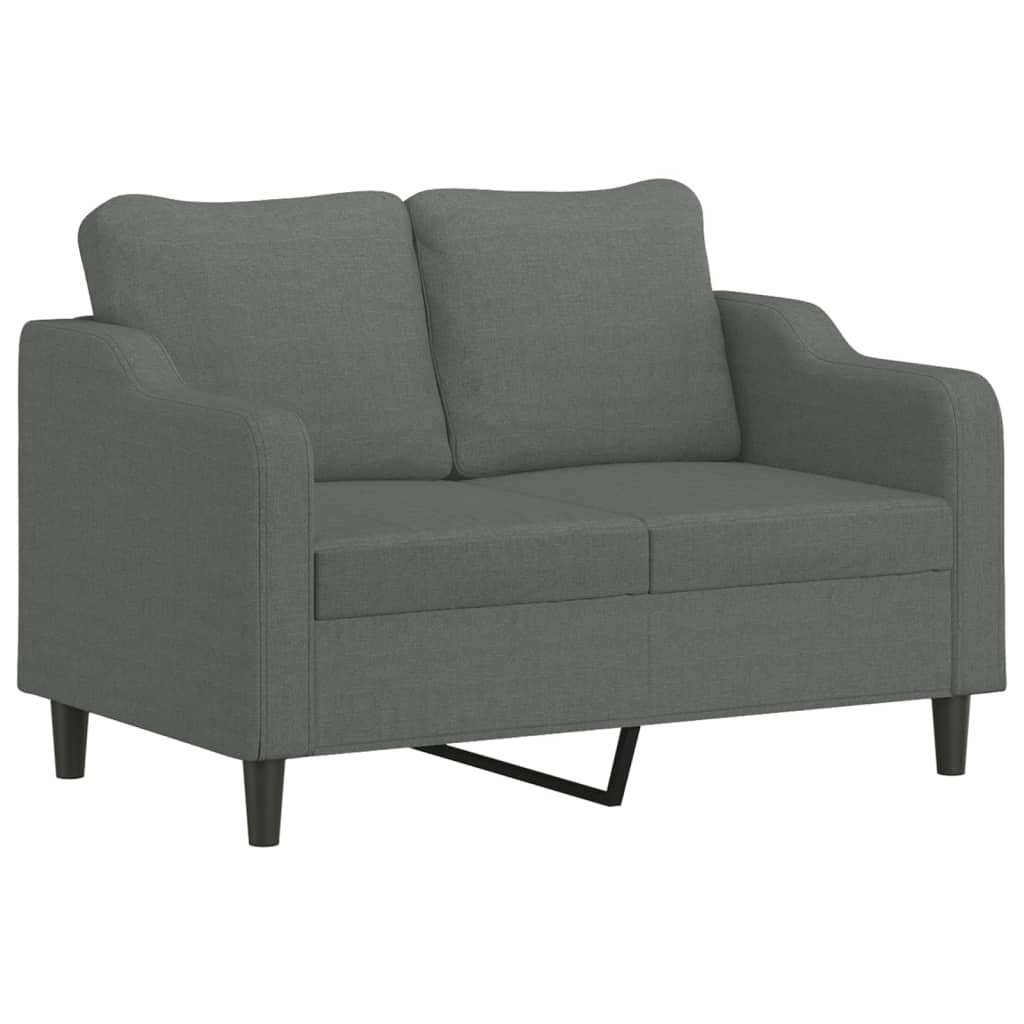 Set di Divani 3 pz con Cuscini Grigio Scuro in Tessuto | homemem39