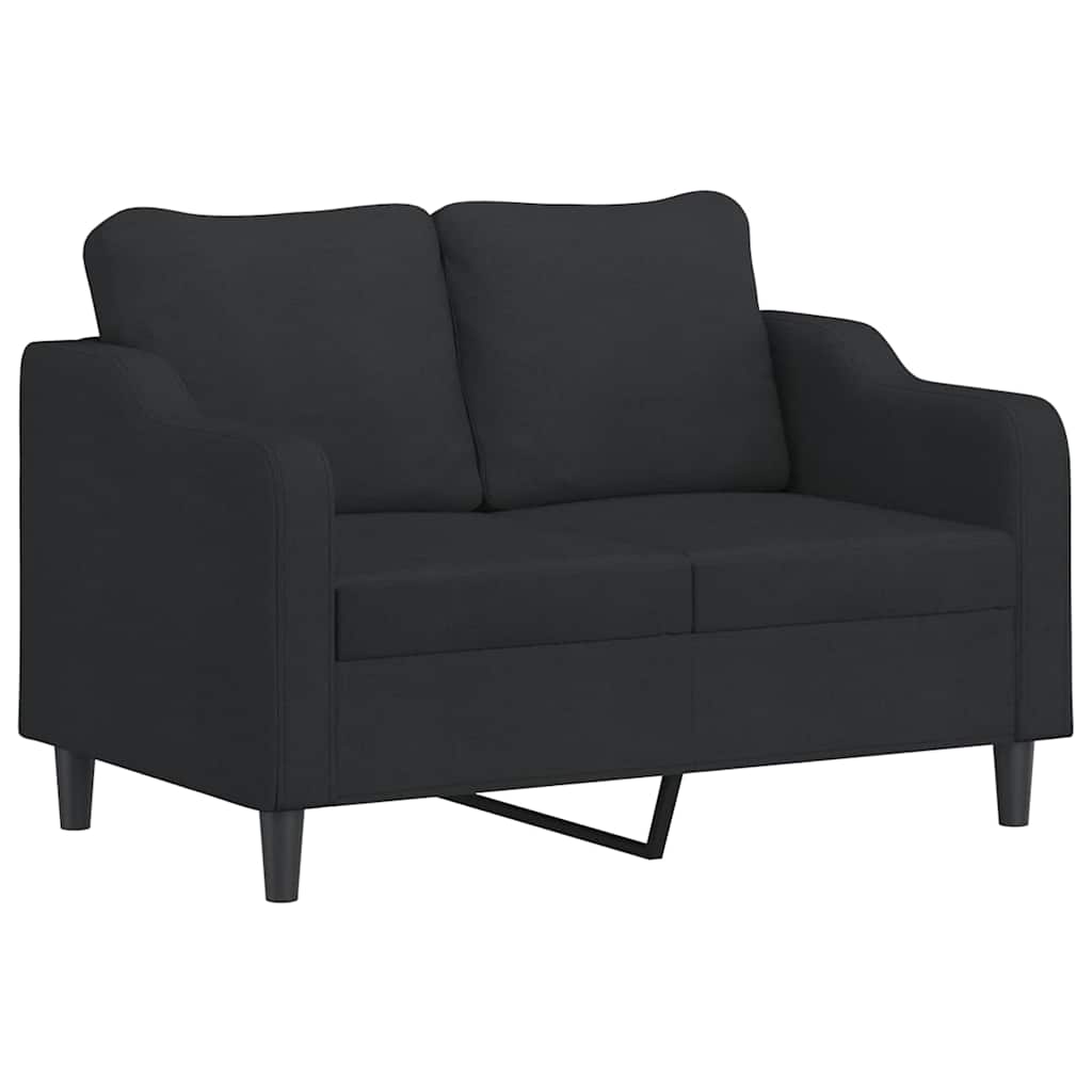 Set di Divani 3 pz con Cuscini Nero in Tessuto | homemem39