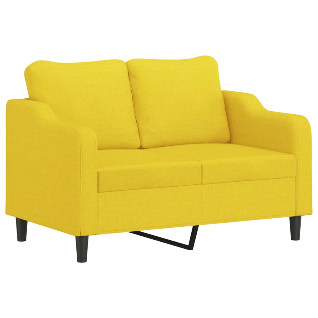 Set di Divani 3 pz con Cuscini Giallo Chiaro in Tessuto | homemem39