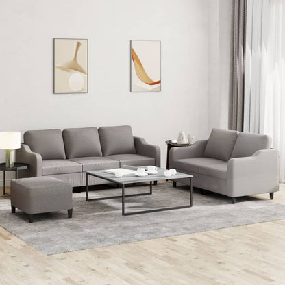 Set di Divani 3 pz con Cuscini Tortora in Tessuto | homemem39