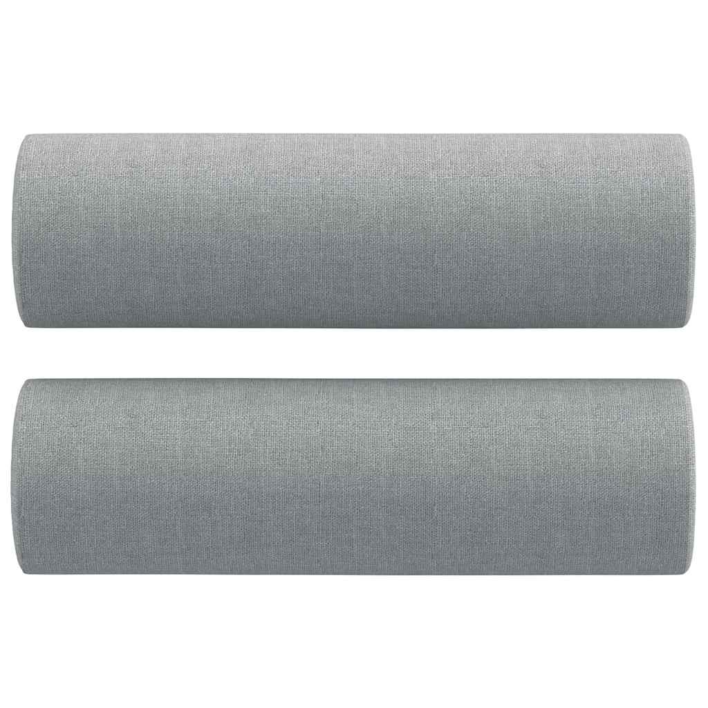 Set Divani 2 pz con Cuscini Grigio Chiaro in Tessuto | homemem39