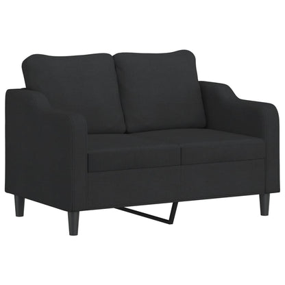 Set Divani 2 pz con Cuscini Nero in Tessuto | homemem39