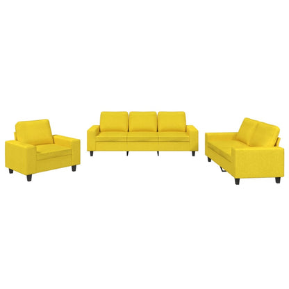 Set di Divani 3 pz Giallo Chiaro in Tessuto - homemem39