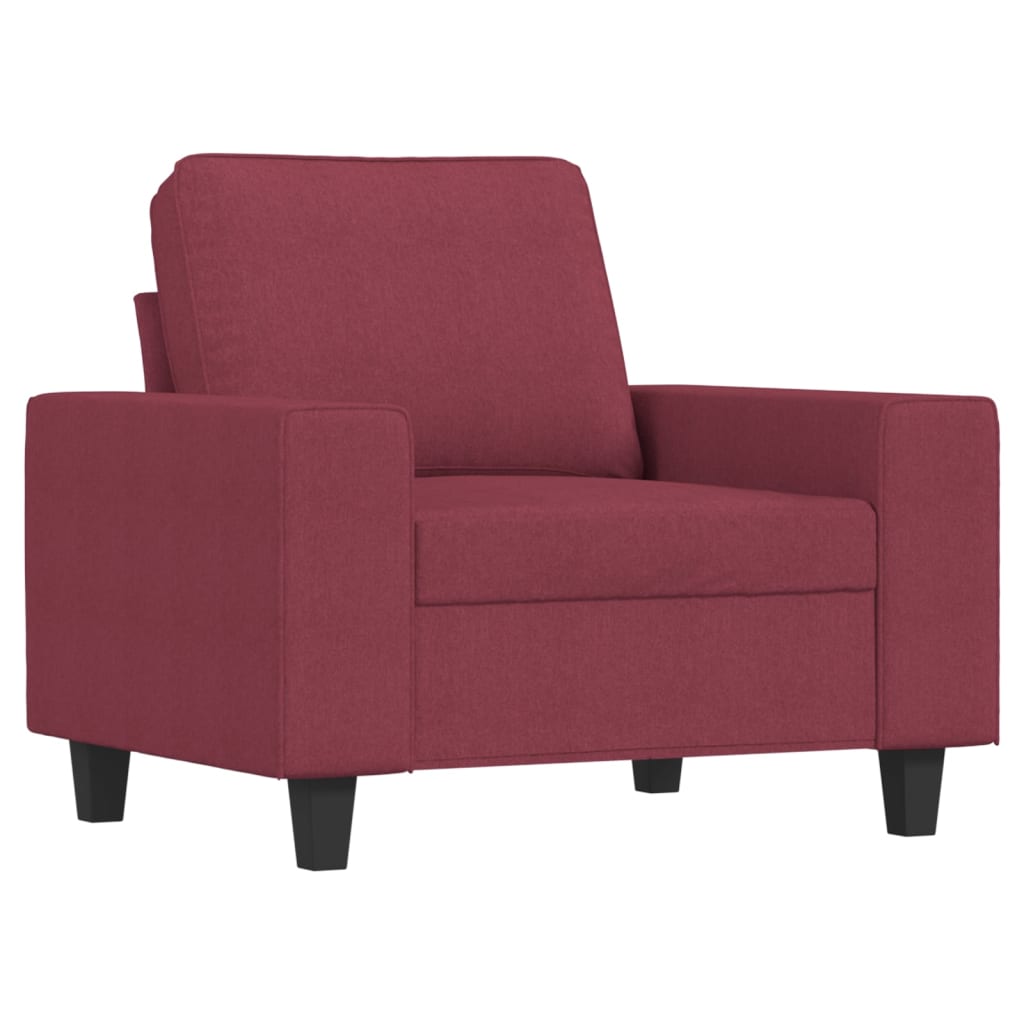 Set di Divani 3 pz Rosso Vino in Tessuto | homemem39