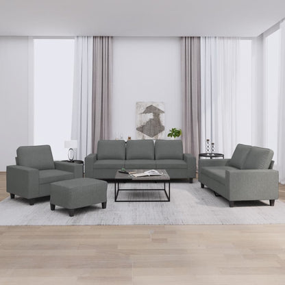 Set di Divani 4 pz Grigio Scuro in Tessuto | homemem39