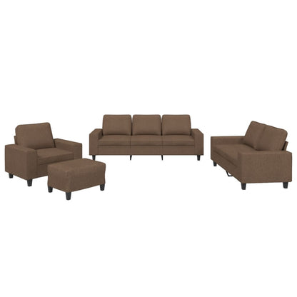 Set di Divani 4 pz Marrone in Tessuto | homemem39