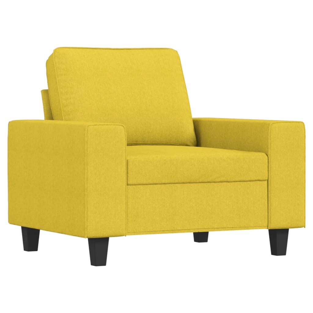 Set di Divani 4 pz Giallo Chiaro in Tessuto | homemem39