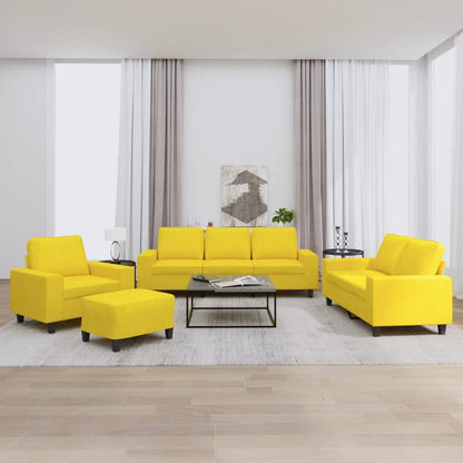 Set di Divani 4 pz Giallo Chiaro in Tessuto | homemem39