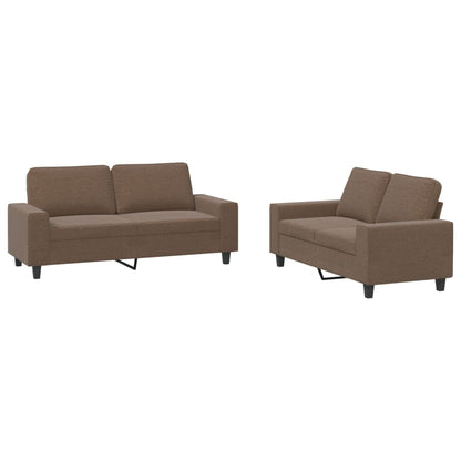 Set di Divani 2 pz Marrone in Tessuto | homemem39