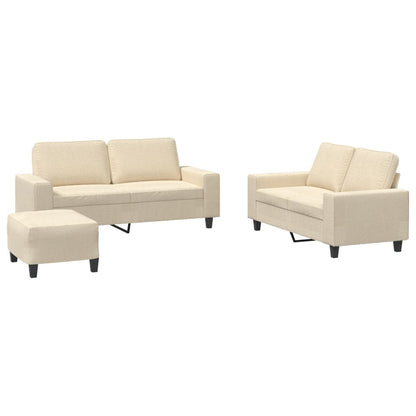 Set di Divani 3 pz Crema in Tessuto | homemem39