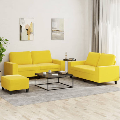 Set di Divani 3 pz Giallo Chiaro in Tessuto - homemem39