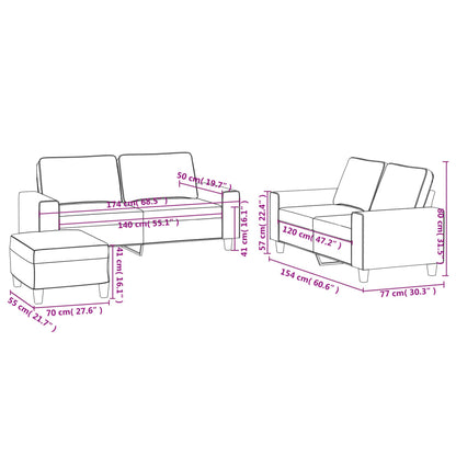 Set di Divani 3 pz Rosso Vino in Tessuto | homemem39
