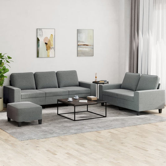 Set di Divani 3 pz Grigio Scuro in Tessuto - homemem39