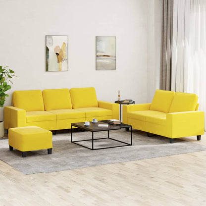Set di Divani 3 pz Giallo Chiaro in Tessuto | homemem39